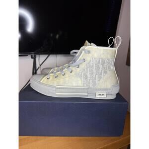 Dior Grey Mesh and Rubber B23 High Top Sneakers Size 46